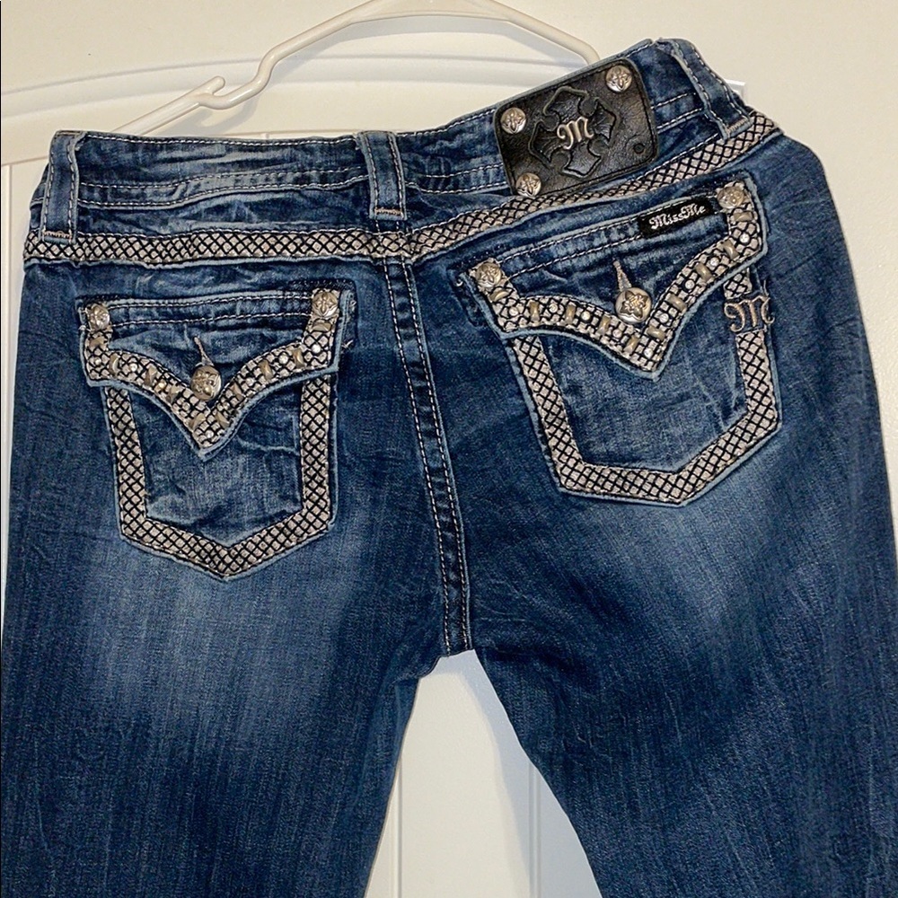 Miss Me Blue Jeans with Silver Accents